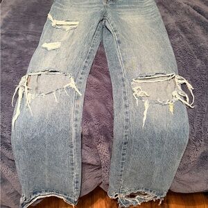 Flying Monkey Light Blue Distressed Boyfriend Jeans